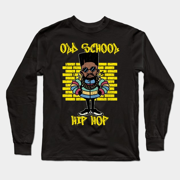 Old School Hip Hop Graffiti Long Sleeve T-Shirt by blackartmattersshop